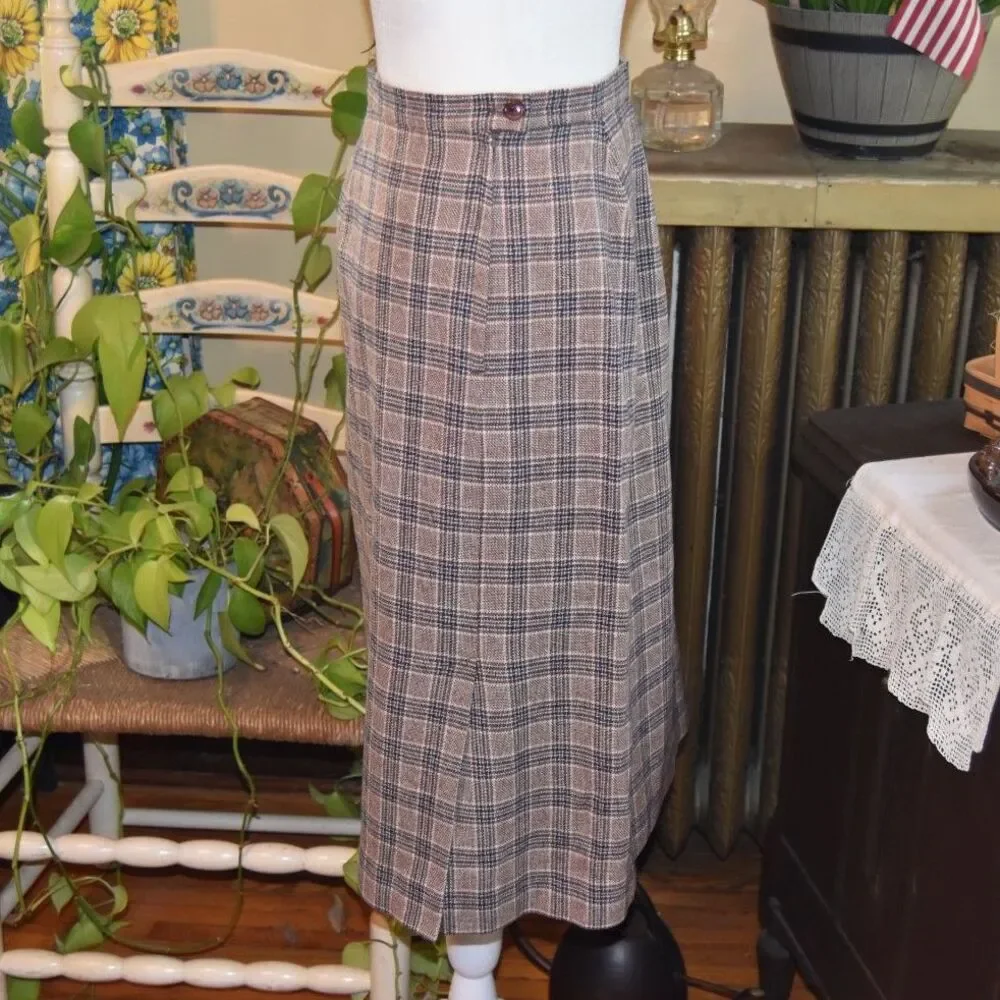 Vintage 1970s Young Pendleton Skirt Portland Oregon Plaid Lined Size Small